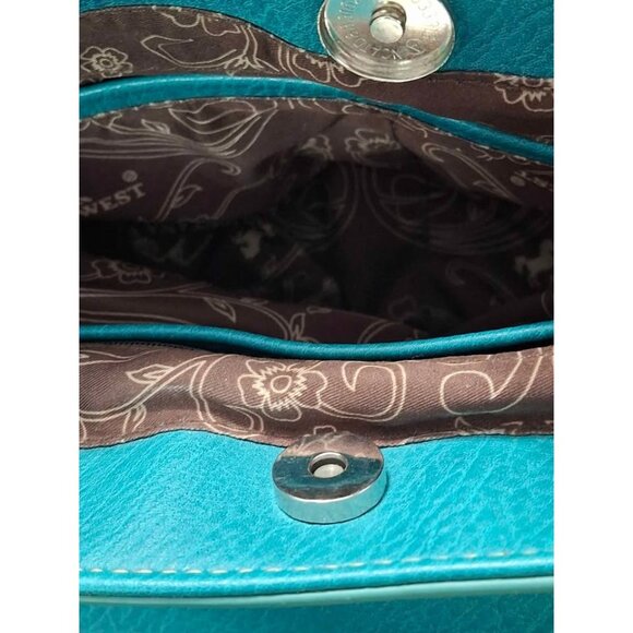 Montana West Turquoise Crossbody Bag With Embellished Details & Tassel Accent T8 - Picture 8 of 9